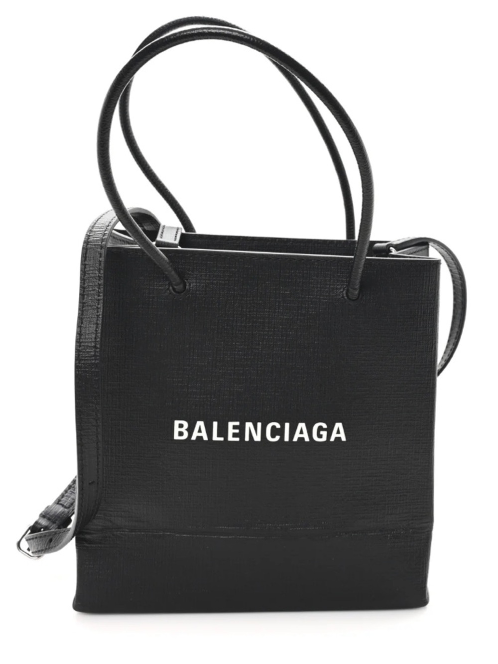 Balenciaga Black Logo Small Tote with Top Handles
